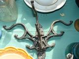 antique iron wall mount coat and hat rack with unique folding racks