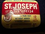 vintage metal aspirin container. there are many in this estate featuring many brands
