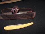 Antique Straight Razor with leather case