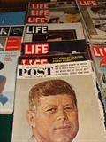 Vintage magazines dealing with the life that President Kennedy was leading