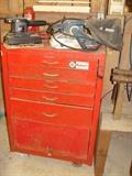 Roll Around Tool Box with at least 6 drawers plus belt sanders