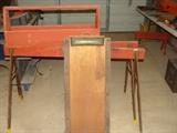 Mechanics creeper, saw horses and carpenters tool box