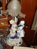 vintage lamp of Victorian couple (pair of these)