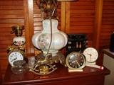 Vintage items, clocks, lamps,etc