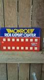 Vintage Monroe Ride Experts Automotive Advertising  Metal Tin Sign 18 X 10 with key hooks in great condition!