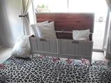 LANE CEDAR CHEST WITH DRAWER, HOOKED RUG