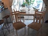 WHITE WASHED TABLE WITH BUILT IN LEAF/ 4 CHAIRS