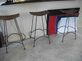 3 BARSTOOLS ( +2 MATCHING SHORT STOOLS)