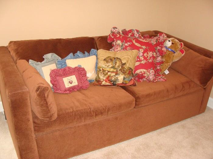 Sleeper sofa in great condition plus throw pillows