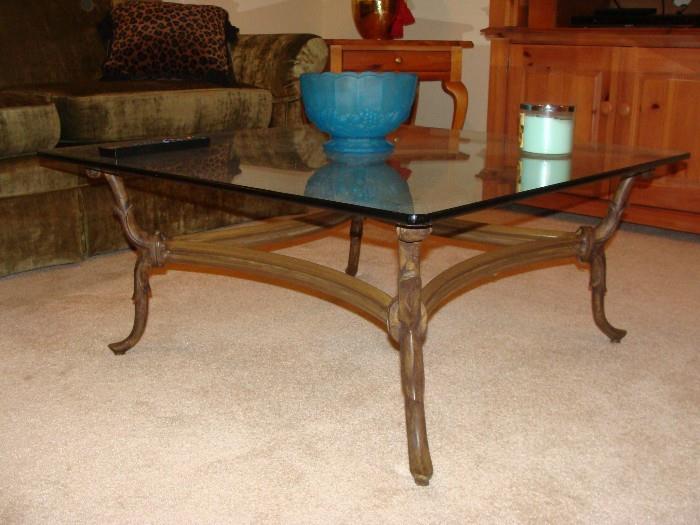 Glass and Iron coffee table