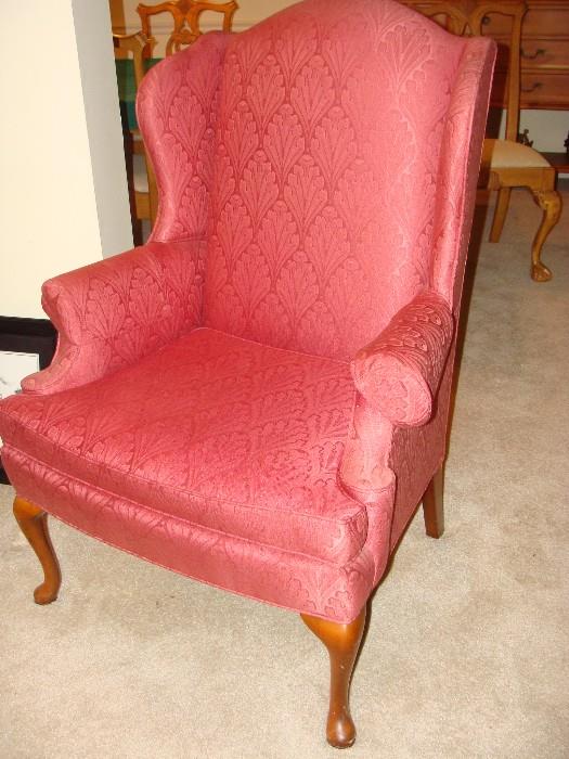 Wing back Chair with Queen Anne legs in great condition