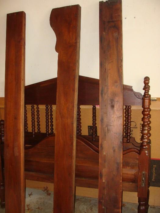 Antique Bed well over 100 years old complete with wooden rails in beautiful condition!