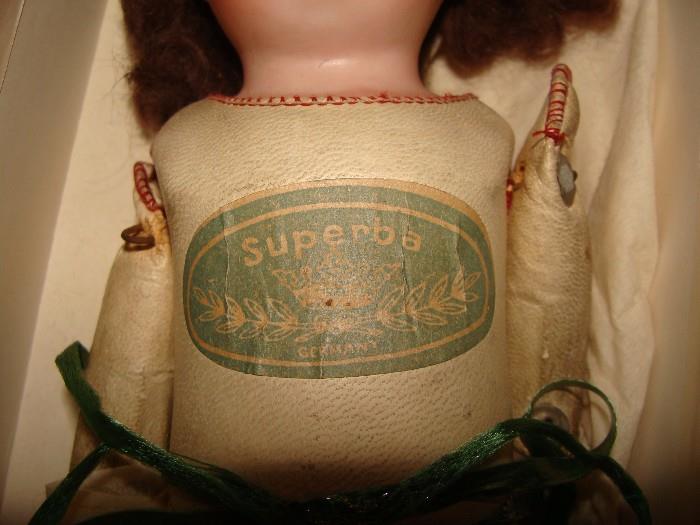Antique Germany " Superba " jointed leather Doll