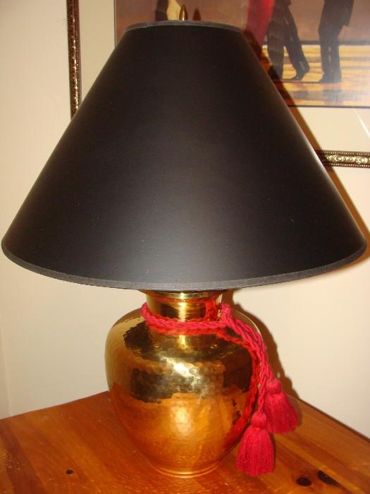 Beautiful hammered brass table lamp 