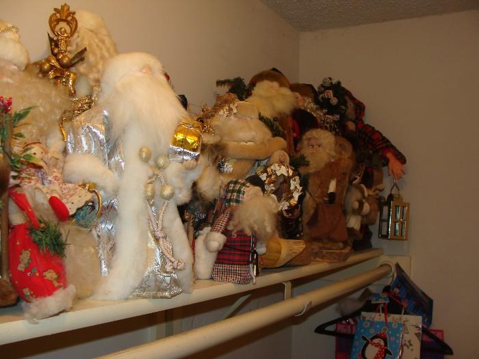 Some of the fantastic collection of the vintage Santa's all like new some with real fur