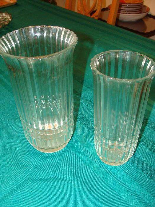 Vintage matching glass flower vases