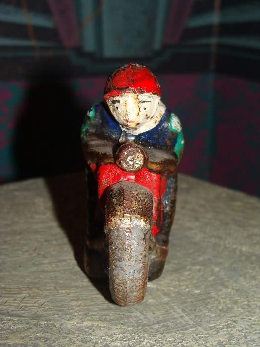 Original Antique IronToy Motorcycle Racer ( there are two of these in this estate )