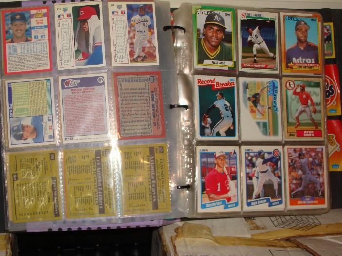 Thousands of Baseball Cards all in excellent condition featuring 23 boxes of separated, ordered, baseball cards categorized by player, plus 2 cases of 1991 studio puzzle cards, a Fro Joy sheet, an album of cards and much, much more. To be sold as a complete set. We will be accepting offers for the executor. A complete itemized list will be sent to you upon request.
