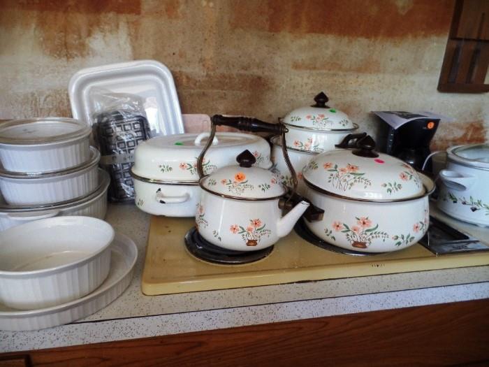 Vintage enamel and other cookware