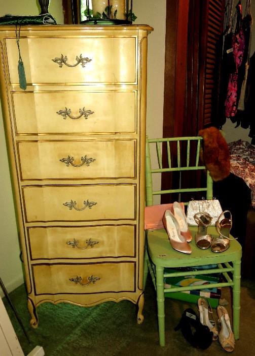 Tall vintage French Provincial lingere chest