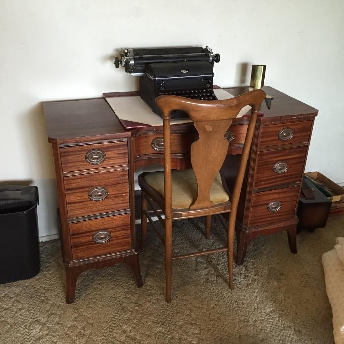 Desk, Chair and Royal Typewriter