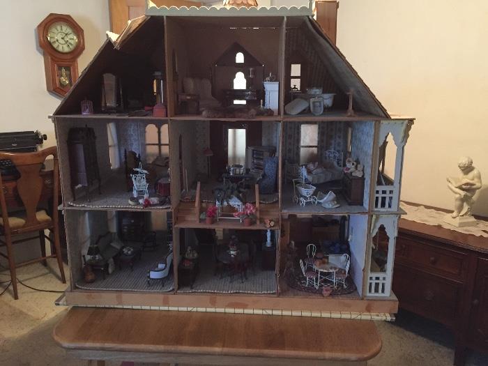 Large Dollhouse with Furniture