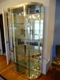 Designer Brass, Glass & Mirror Display Cabinet