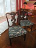 Antique Dining Room Set, Close up of Chippendale Style Chairs