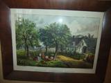 Orginal Currier & Ives, Watercolor, Very Nice.