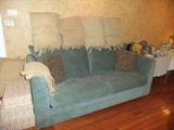 Green, Ultra Suede, Sleeper Sofa