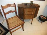 Cane Seat Chair &
Sewing Table