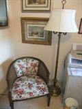 Cane & Upholstered Chair