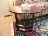 Oval End Table w/Magazine Rack below