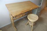 Artist Tilt-top Drawing Table and Stool