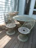 Unique Fiber glass Patio set w/8 chairs