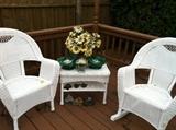Outdoor plastic wicker set