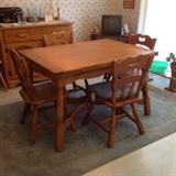 Expanding Table / 4 Chairs - Solid Wood $ 220.00