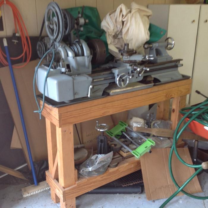 Metal Lathe with Bench - $ 300.00