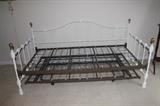 White metal trundle bed