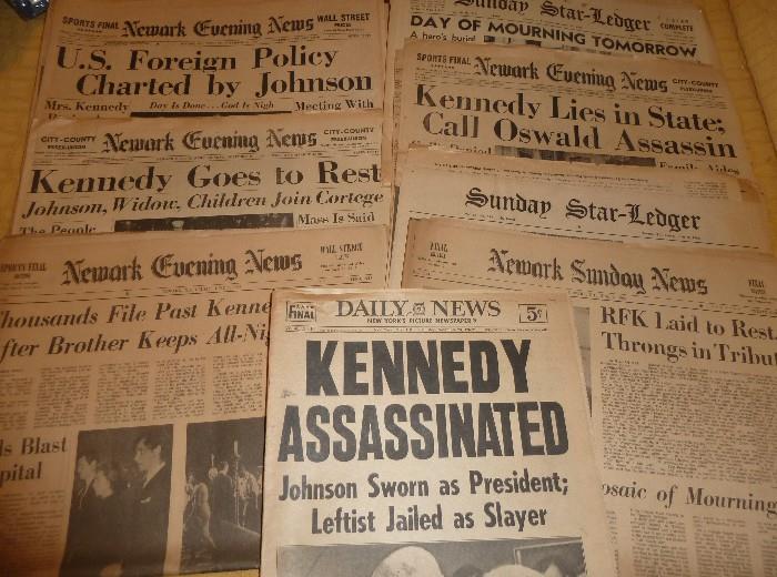 Vintage News Papers, President Kennedy Assassinated  