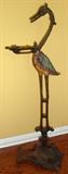 Antique Cast Iron Heron Smoke Stand
