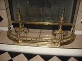 gorgeous brass fender and andirons