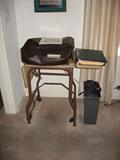 vintage typewriter table and Remington electric typewriter