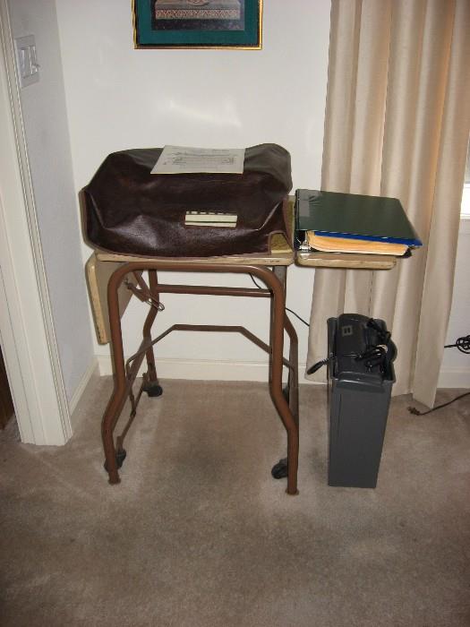 vintage typewriter table and Remington electric typewriter