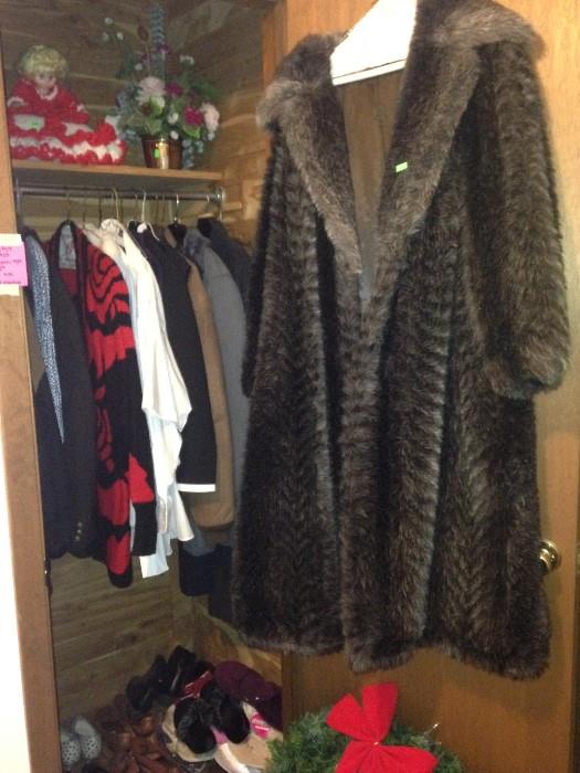 fur coat, clothing, shoes, doll