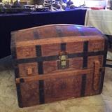 ANTIQUE HUMPBACK TRUNK - 1850'S
