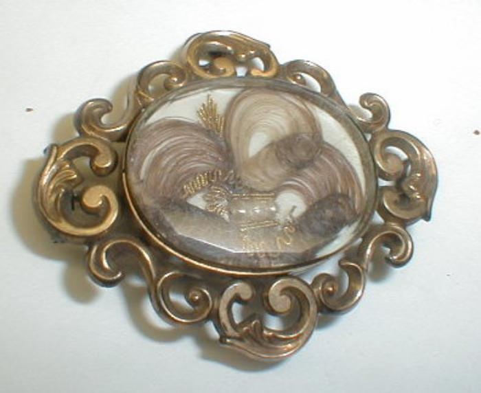 Victorian Hair mourning pin
