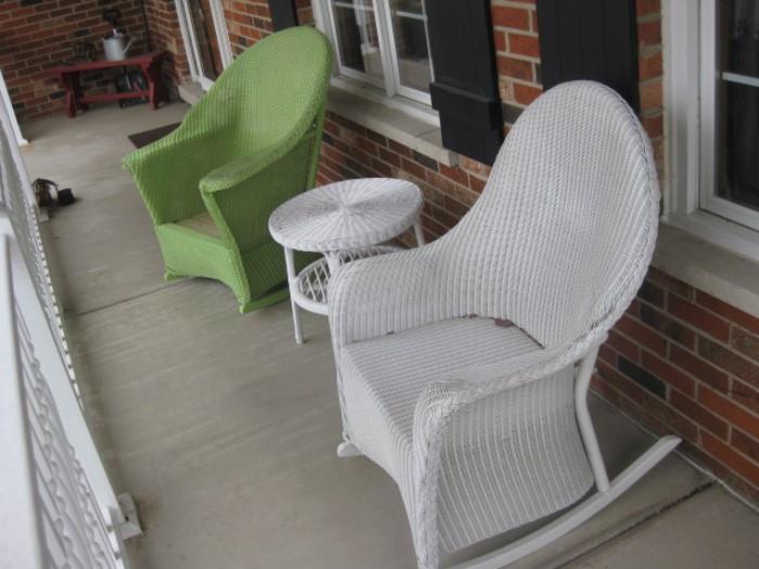 Vintage Wicker Chair and Rocker