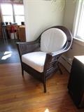 WICKER LOUNGE CHAIR - ONE OF A PAIR