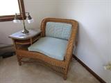 WICKER TELEPHONE BENCH